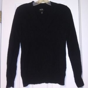 100% Cashmere Black V neck Sweater